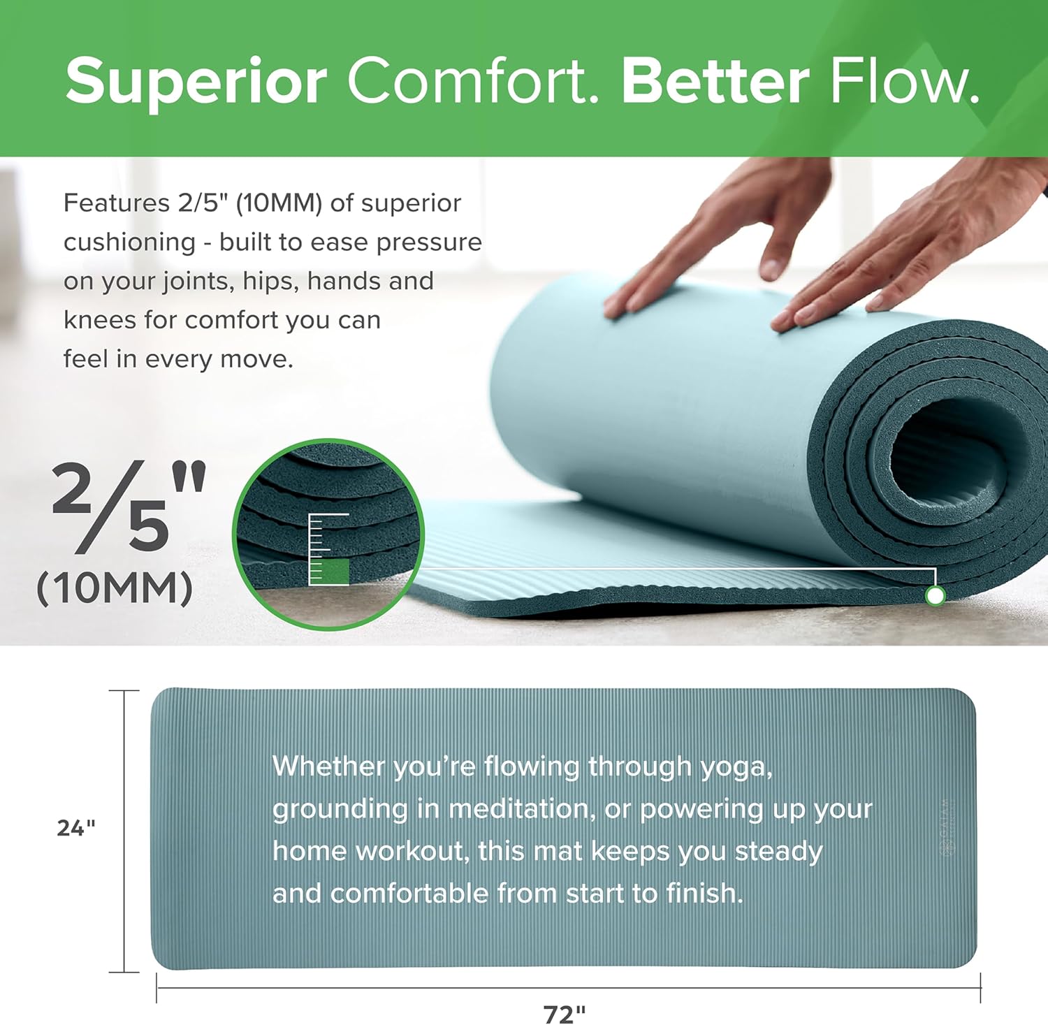 Thumbnail 2 de Gaiam Essentials 10mm Yoga Mat with Carry Strap 🧘♀