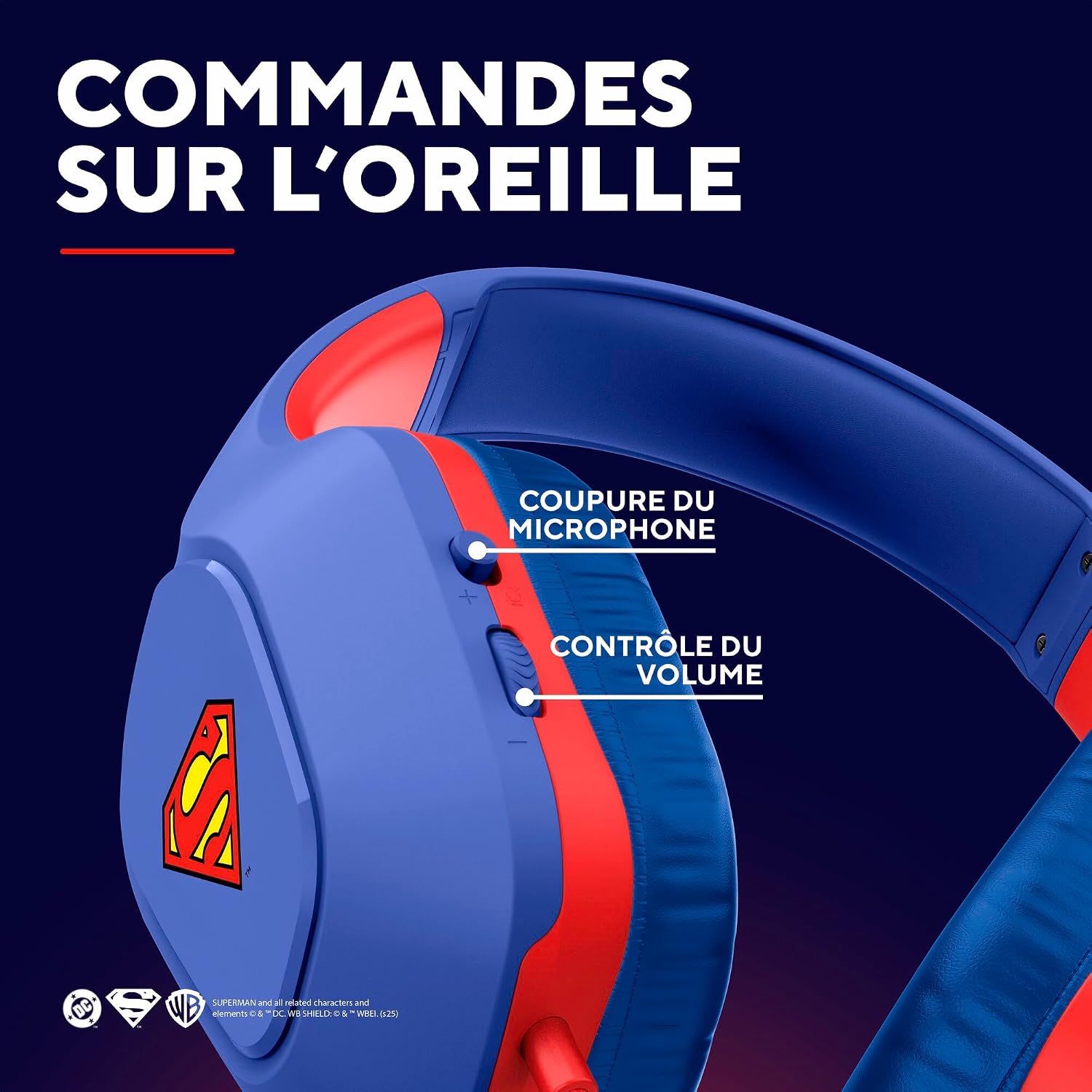 Thumbnail 6 de GXTrust 416SM Zirox Casque Gaming sous licence Superman – 50 mm, connexion jack 3,5 mm, câble 1,2 m, bleu