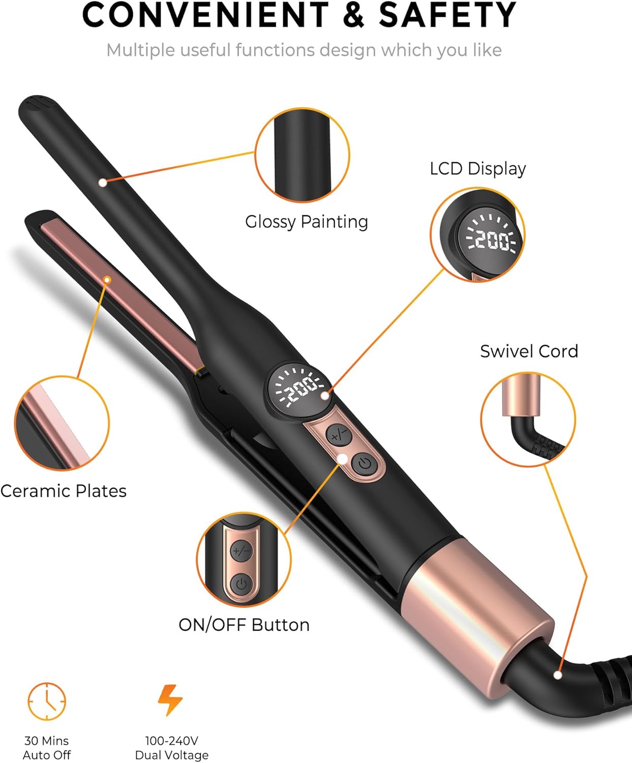 Thumbnail 6 de UMIGA Mini Pencil Hair Straightener: 2-in-1 Travel Styler for Hair and Beards