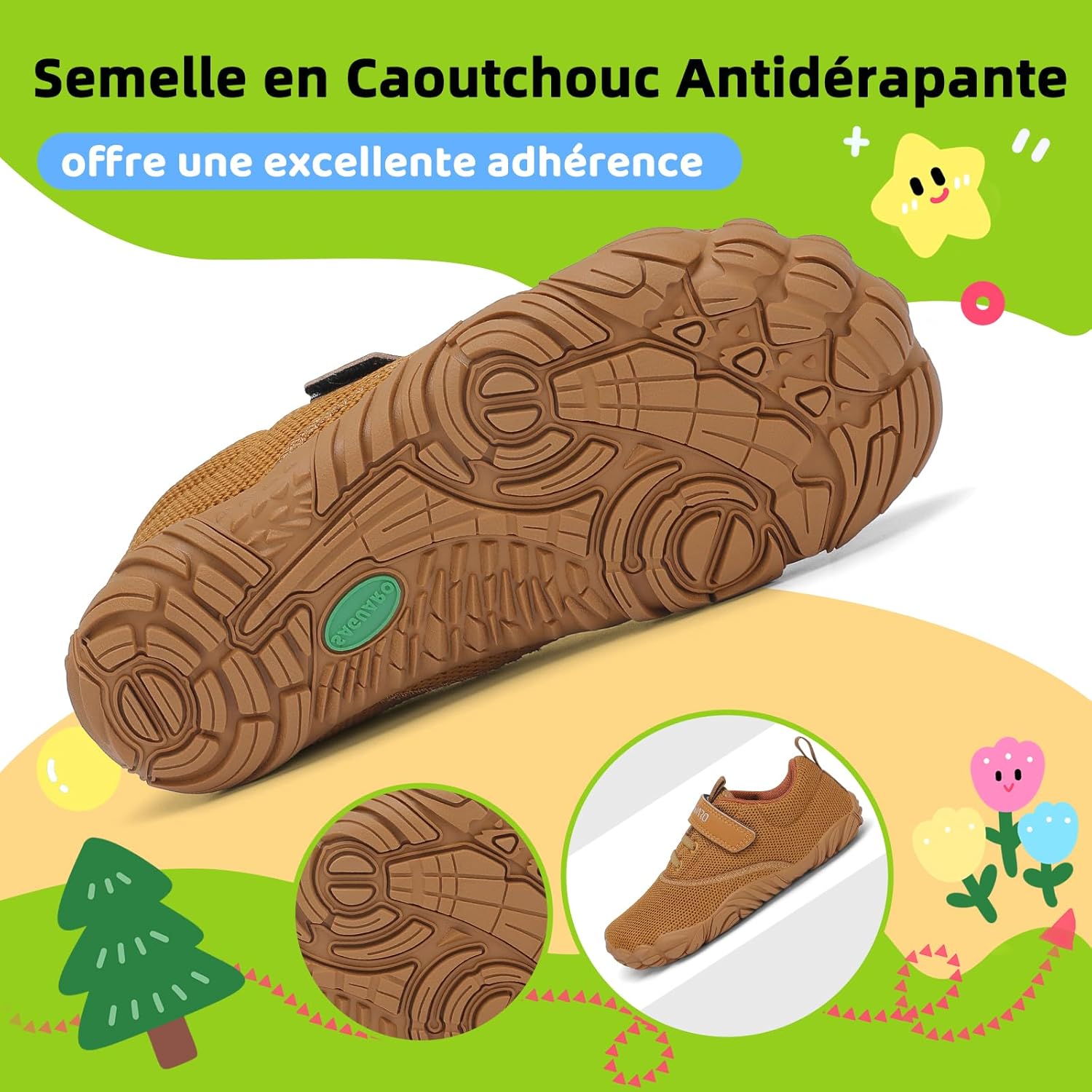 Thumbnail 4 de SAGUARO Enfants Chaussures Minimalistes Antidérapantes et Légères Barefoot Shoes, Tailles 24-36