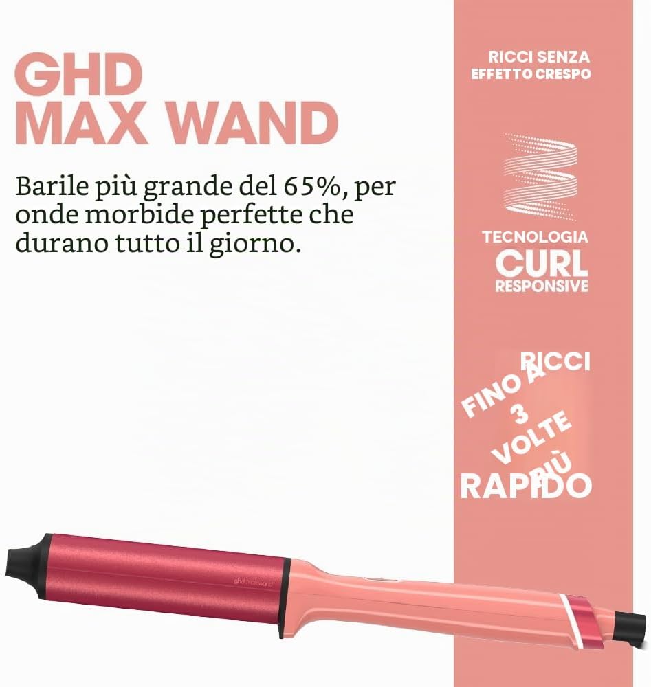 Detalle de ghd Chronos Curve Max Wand Arricciacapelli Professionale 38 mm: onde morbide e durature per capelli lunghi