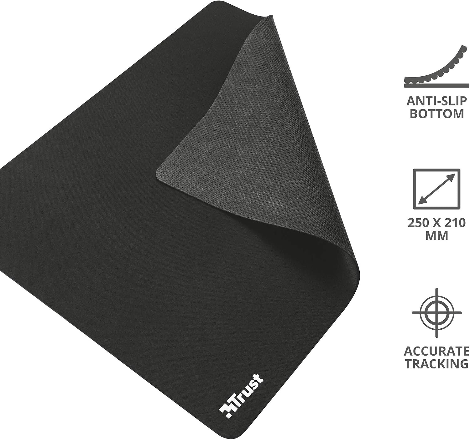 Thumbnail 3 de Trust Mauspad M (25 × 21 cm) mit rutschfester Gummiunterseite – für präzise Mausführung