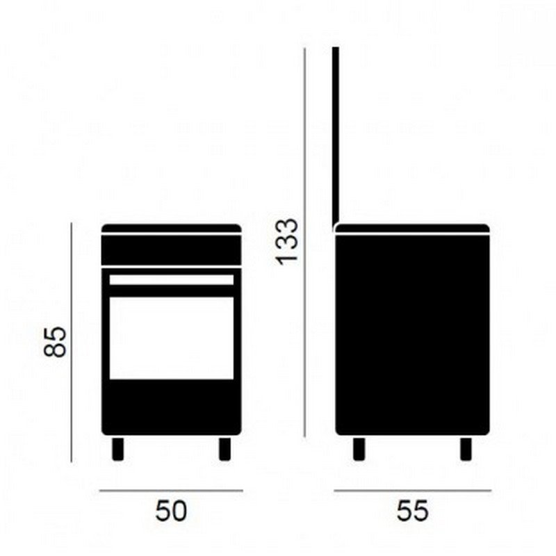 Detalle 2 de Vitrokitchen CB5530IB: Cocina de Gas 3 Zonas en Acero Inoxidable (50 cm) para cocinas compactas