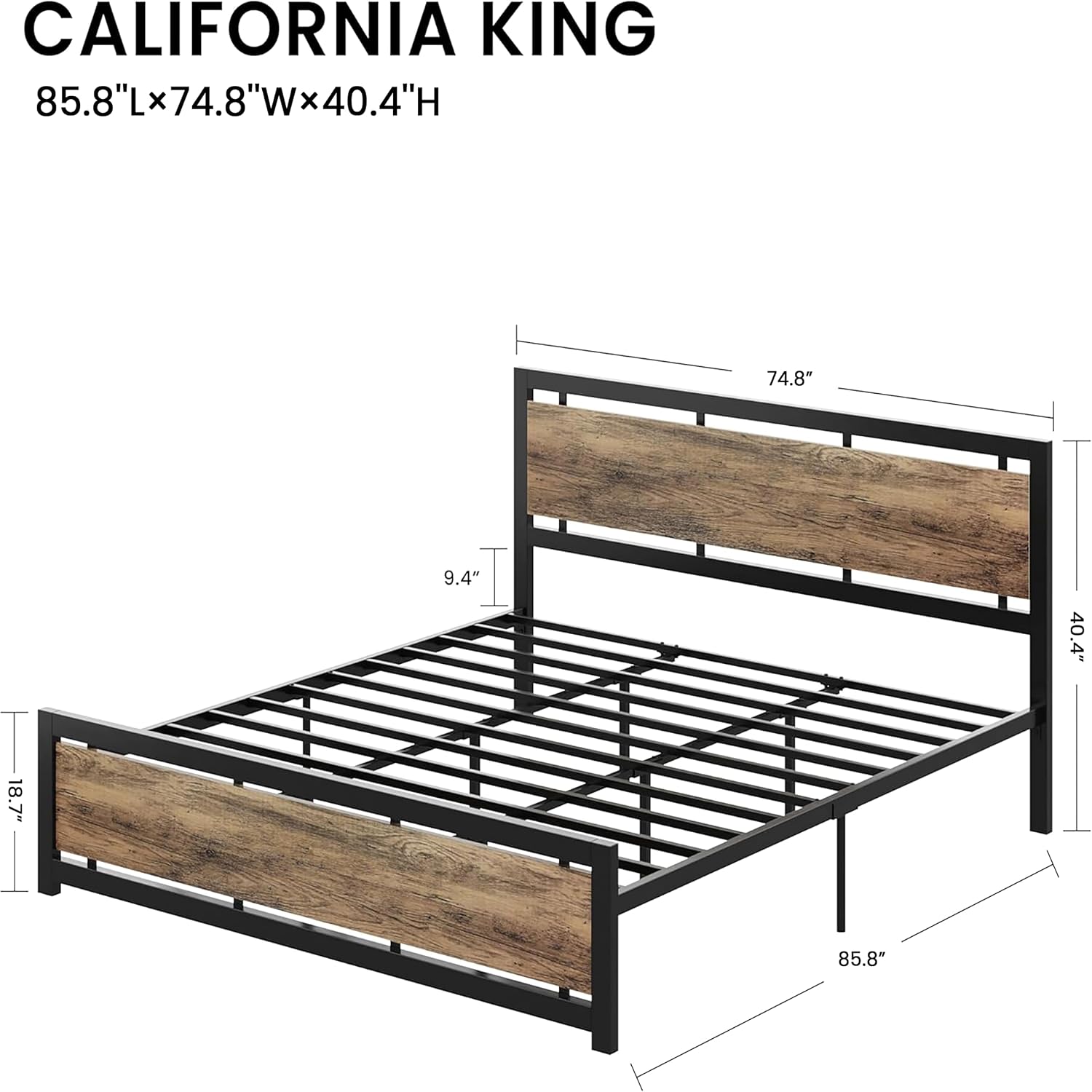 Detalle 2 de LIKIMIO California King Bed Frame