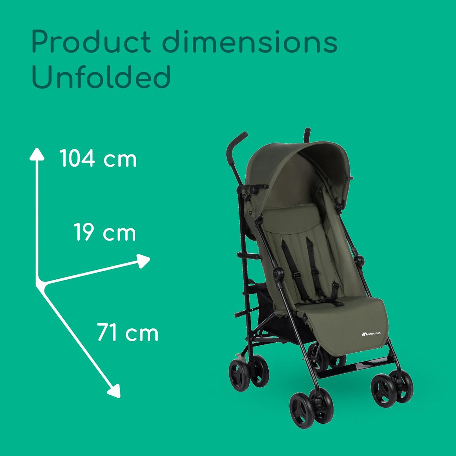 Thumbnail 5 de Bebeconfort Rainbow Lightweight Baby Buggy Stroller – Mineral Green