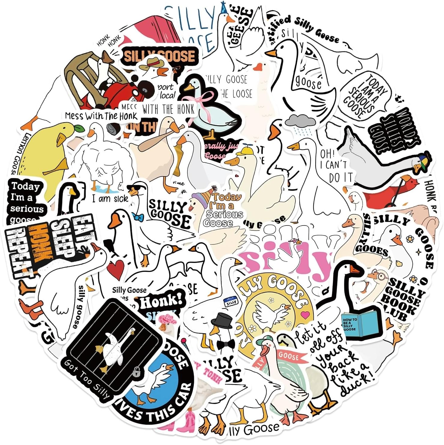 Detalle 2 de Affoto Duck Stickers, 50-Pack Waterproof Vinyl Decals for Smooth Surfaces