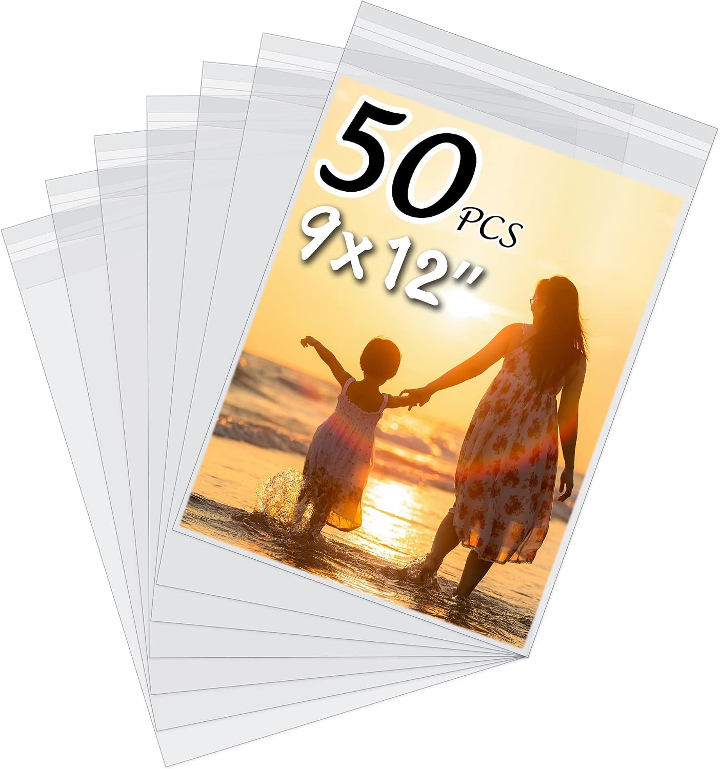 Detalle de Somime 50-Pack Acid-Free Clear Art Print Sleeves, 9 3/8" x 12 2/5