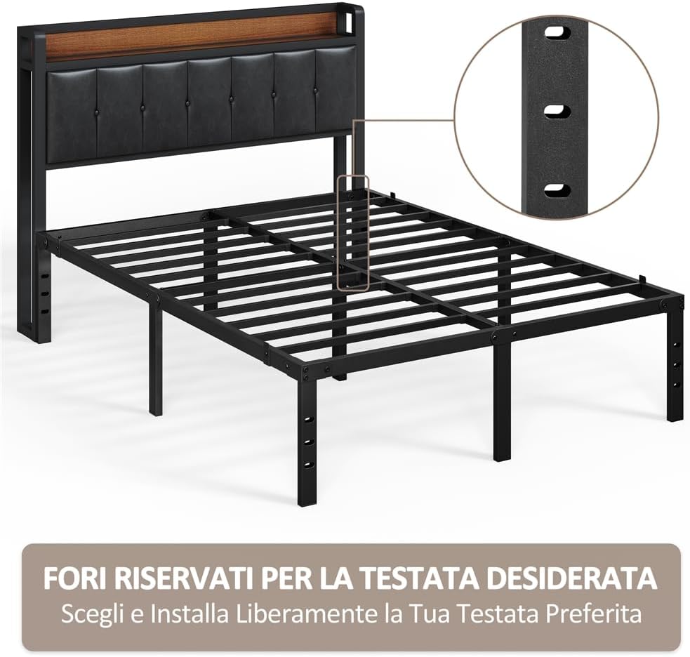 Thumbnail 5 de Yaheetech Rete Letto Matrimoniale 160×200 cm