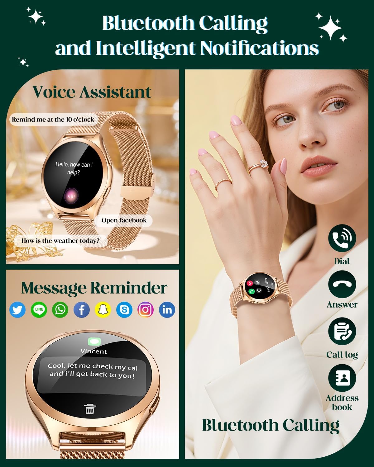 Detalle de Smart Watch Women Smartwatch Sport 1.27