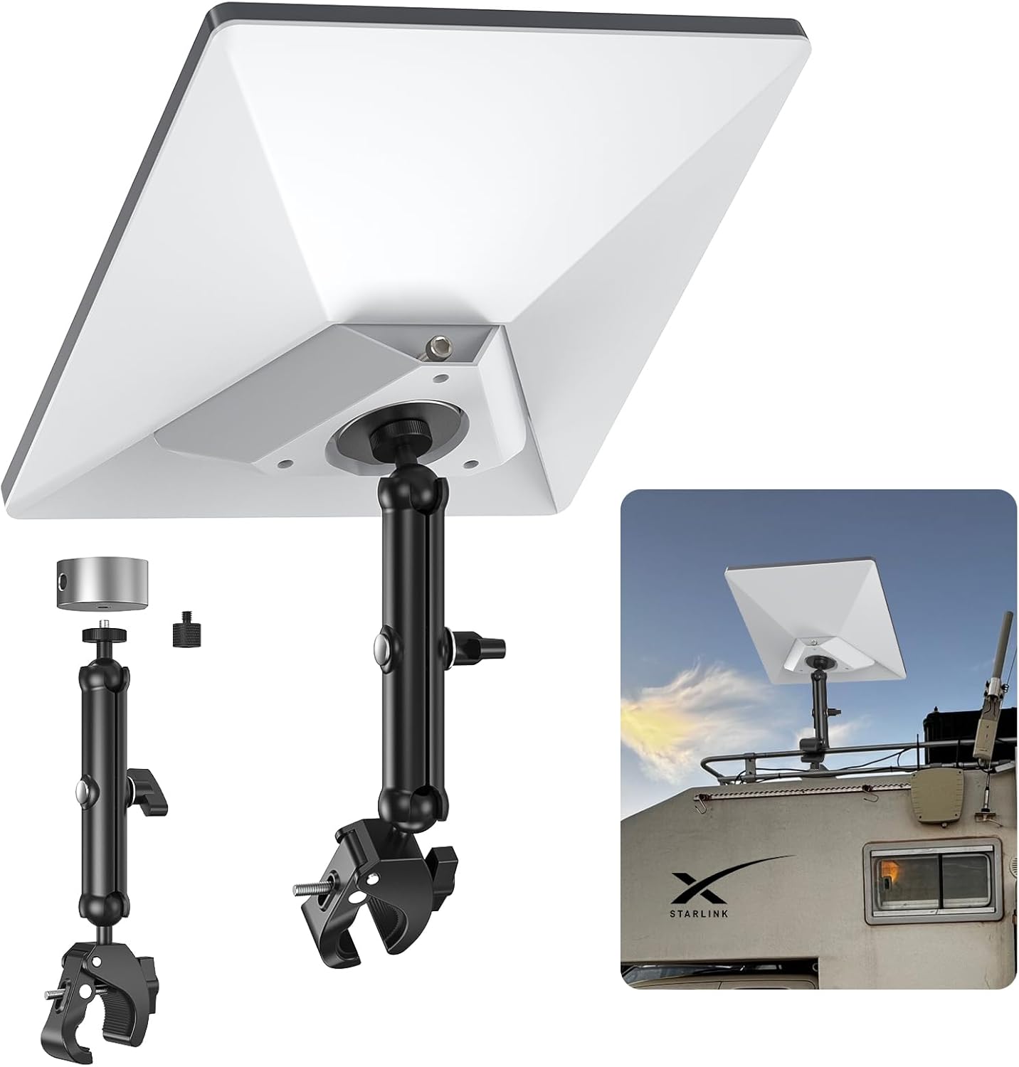 Detalle de XLTTYWL 2025 Starlink Mini Pole Mount Kit – aluminium tripod adapter with 1/4"-20 & 3/8"-16 thread