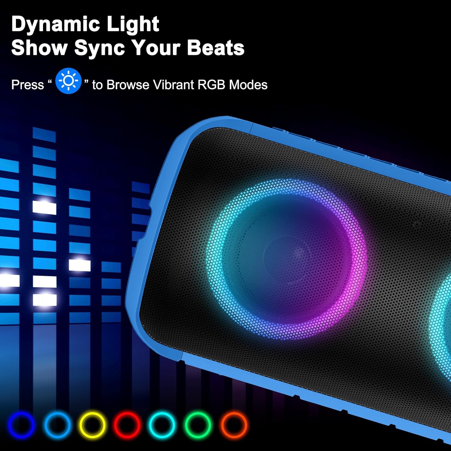 Thumbnail 6 de Dyurwa Portable Bluetooth Speaker (24W stereo, Bluetooth 5.3, 12H playtime, IPX6 waterproof, RGB lights)
