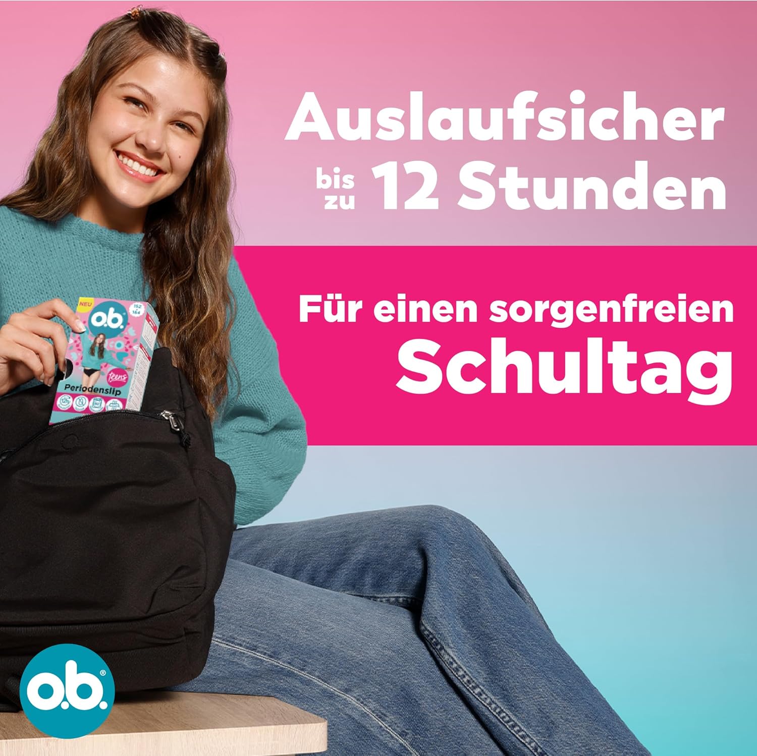 Thumbnail 2 de o.b. Teens Periodenslip 152-164 (3x S Slip) – wiederverwendbare Periodenunterwäsche für starke Menstruation