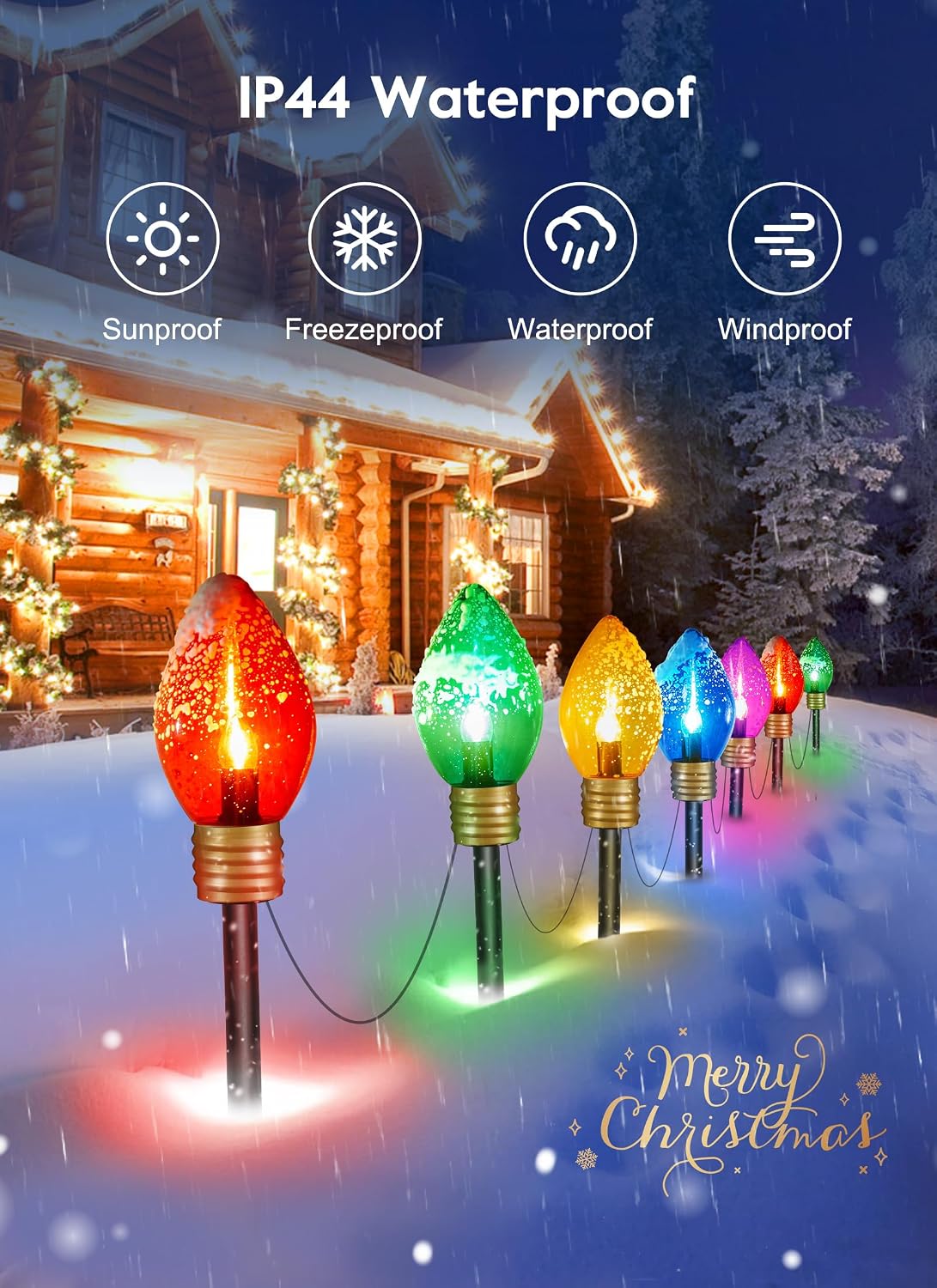 Thumbnail 2 de Jumbo C9 Christmas Pathway Lights, 5 Bulbs