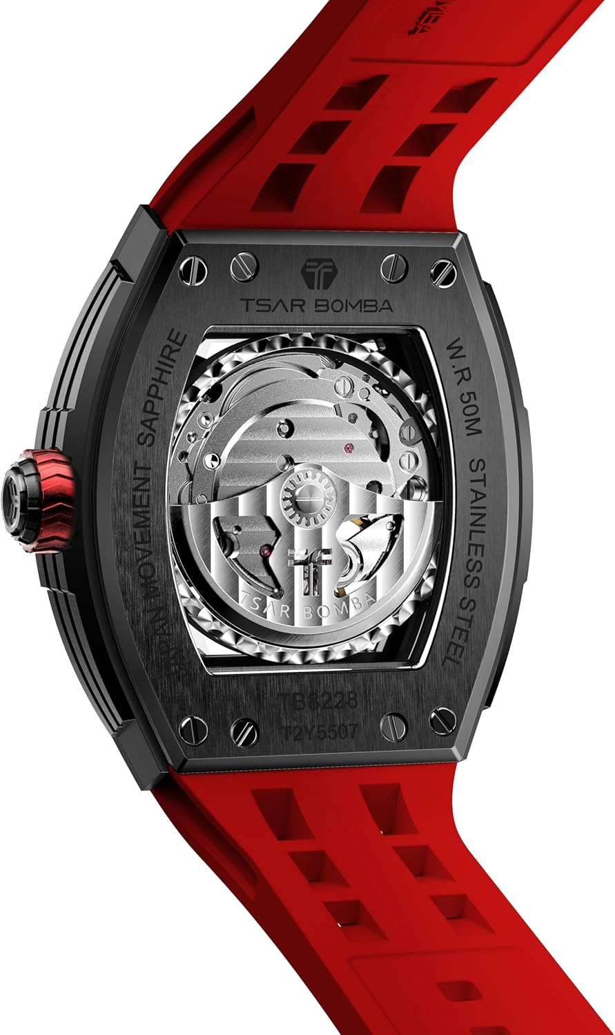 Detalle de Tsar Bomba Montre Automatique pour Homme – Étanchéité 50 m, mouvement 82S0, boîtier inox et verre saphir