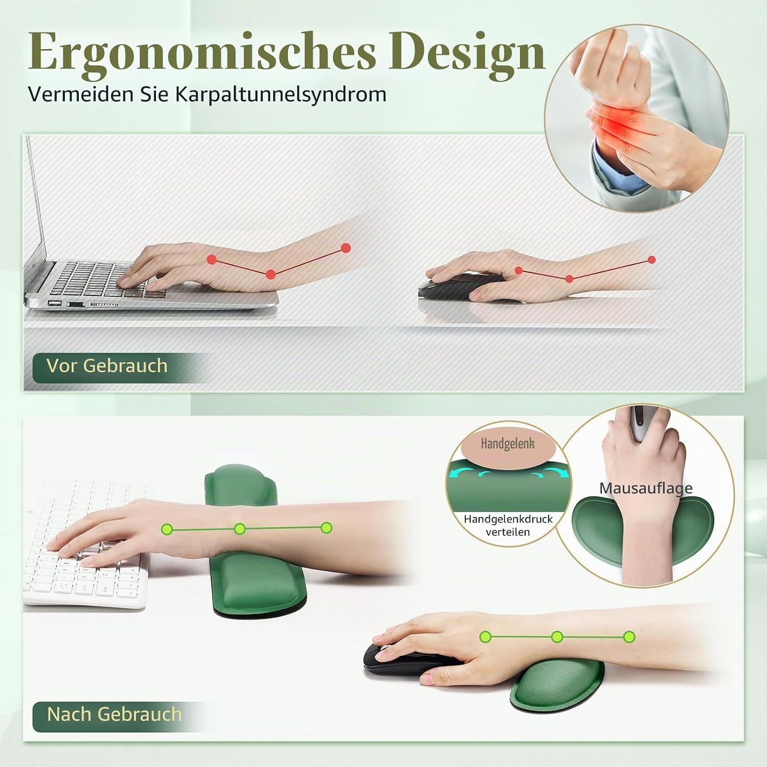 Detalle 1 de Gimars Handballenauflage Tastatur, 3 cm