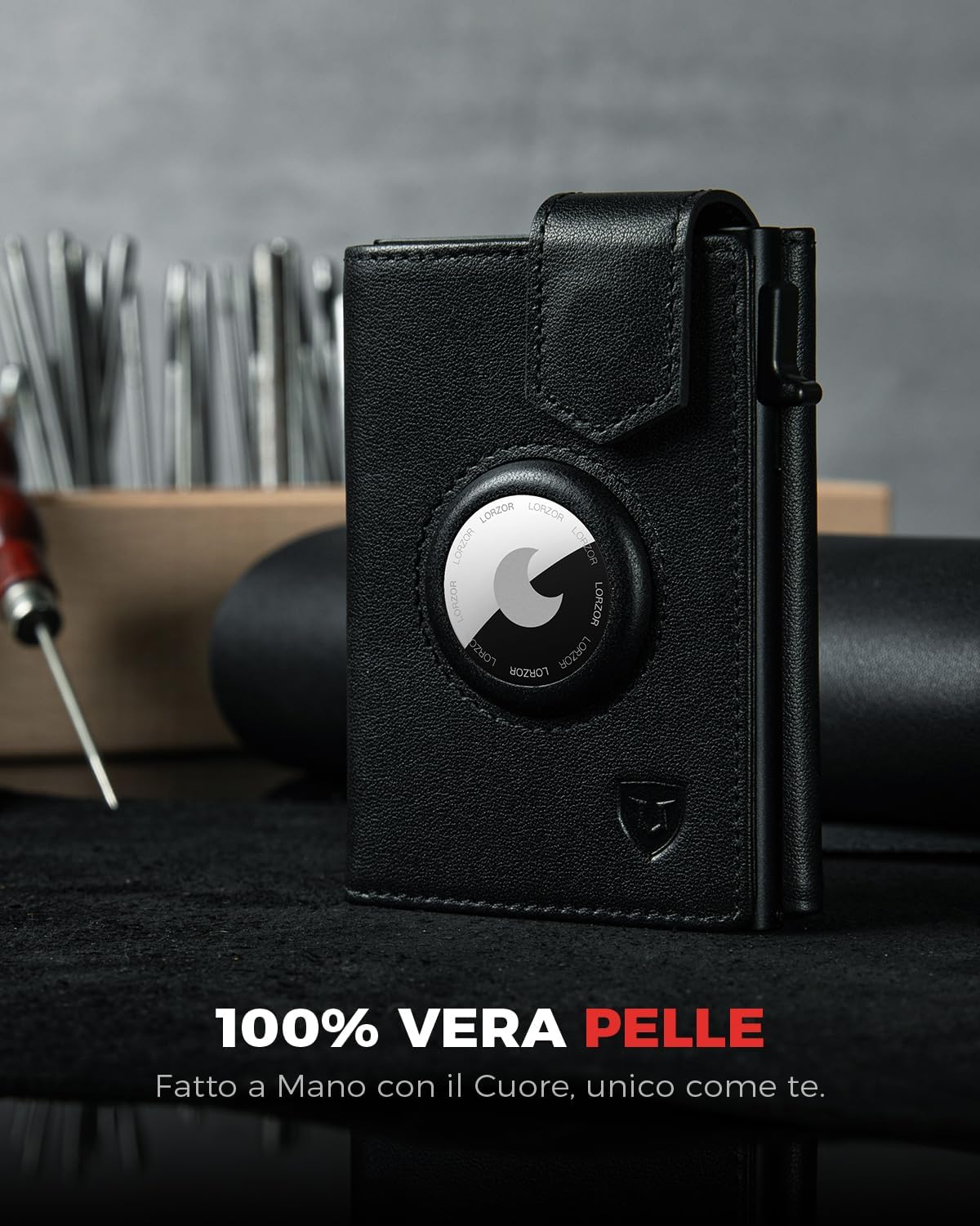 Detalle 2 de LORZOR Portafoglio Airtag Slim 10 carte
