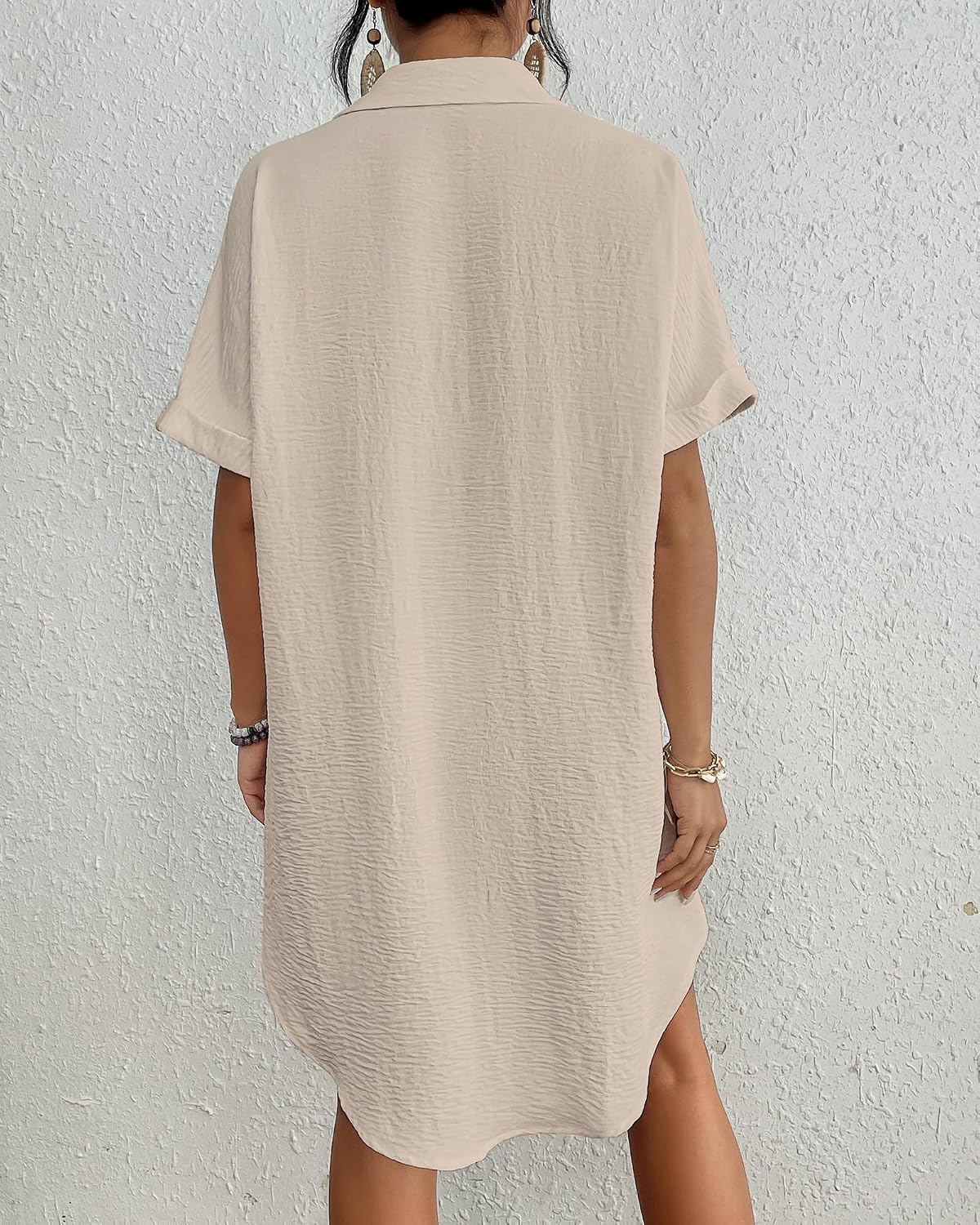 Detalle de Bsubseach Women Swimsuit Coverup Shirt Dress with Button-Down Design