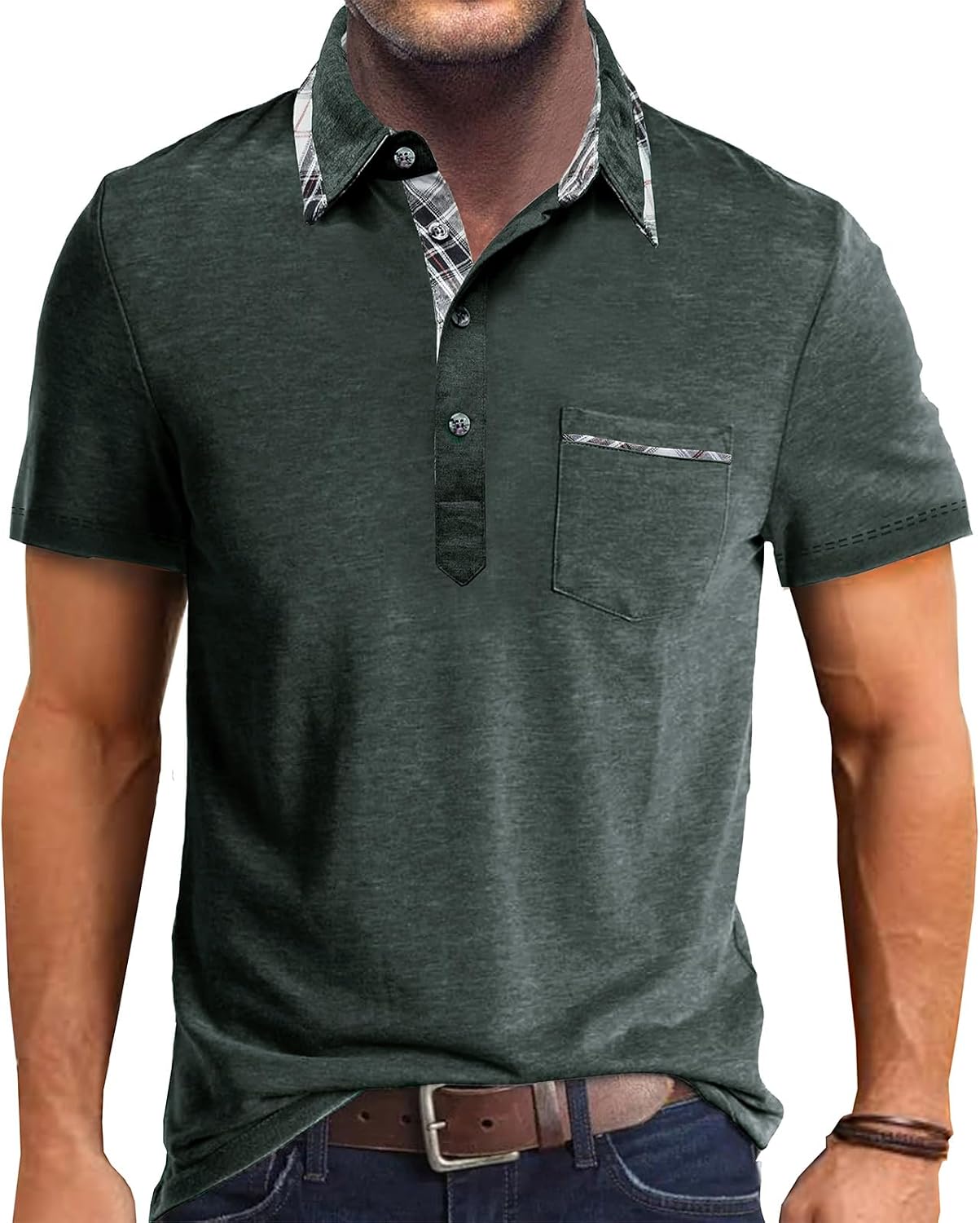 Detalle de Comilaka Poloshirt Herren Kurzarm Poloshirt