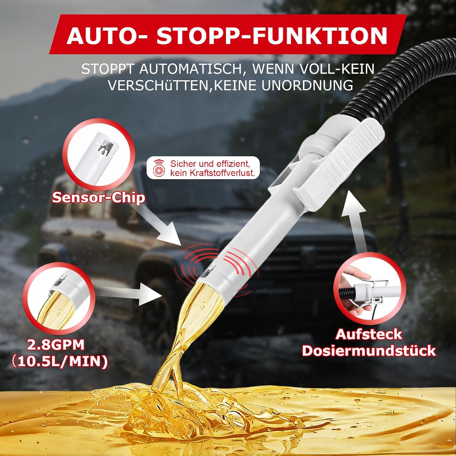 Detalle de Kraftstoffpumpe Elektrisch von innhom – Tragbare Kanisterpumpe mit automatischem Stoppsensor