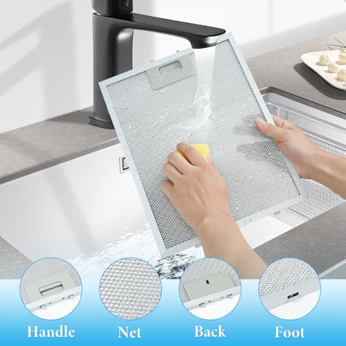 Detalle de NIXRET 2Pcs Cooker Hood Grease Filter (320x260x9mm) – 5-Layer Aluminum Mesh, Universal Replacement