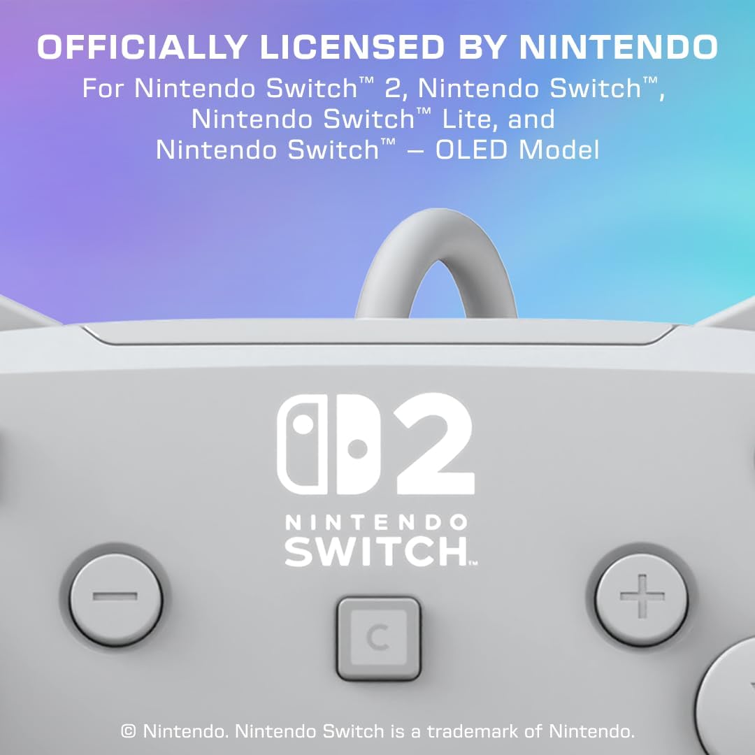 Thumbnail 1 de Turtle Beach Afterglow Wave grise : manette gaming RGB filaire (sous licence officielle pour Nintendo Switch 2)