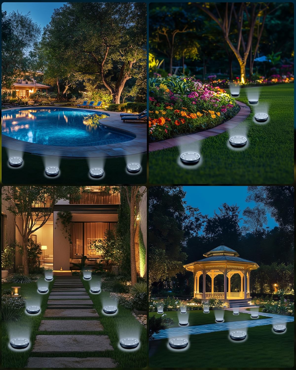 Thumbnail 5 de Solar Lights Outdoor Garden, 14 Pack with 10 LED Beads: IP65 Ground Lights for Pathways and Edges