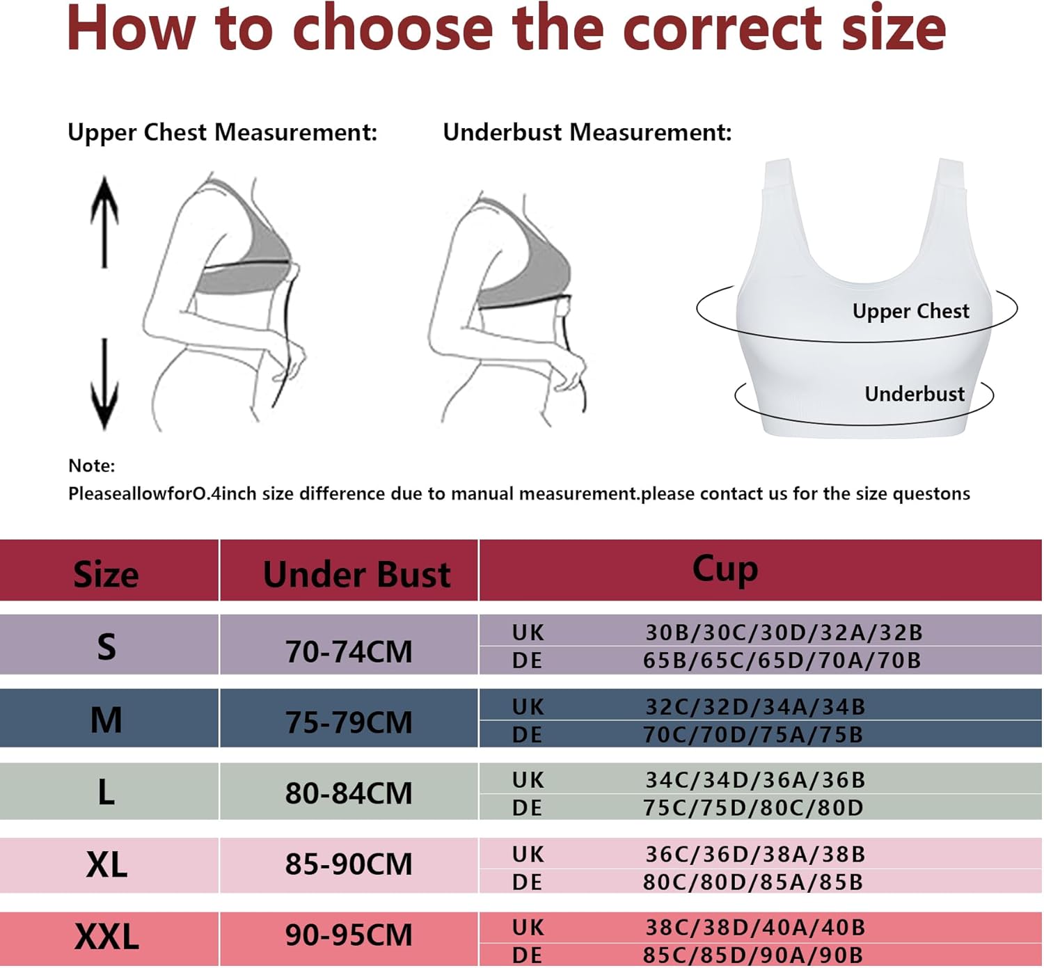 Thumbnail 5 de Leversic women’s high impact wirefree sports bra with adjustable straps and removable padding