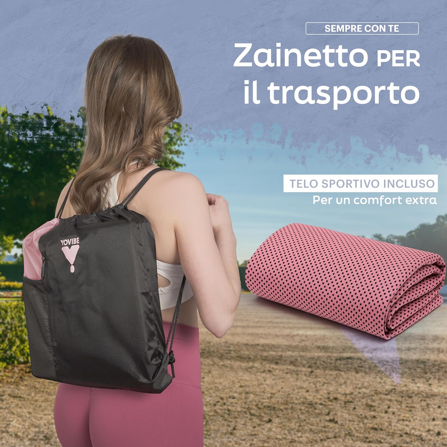 Thumbnail 2 de YoVibe Tappetino Yoga Antiscivolo Professionale 183x60 cm