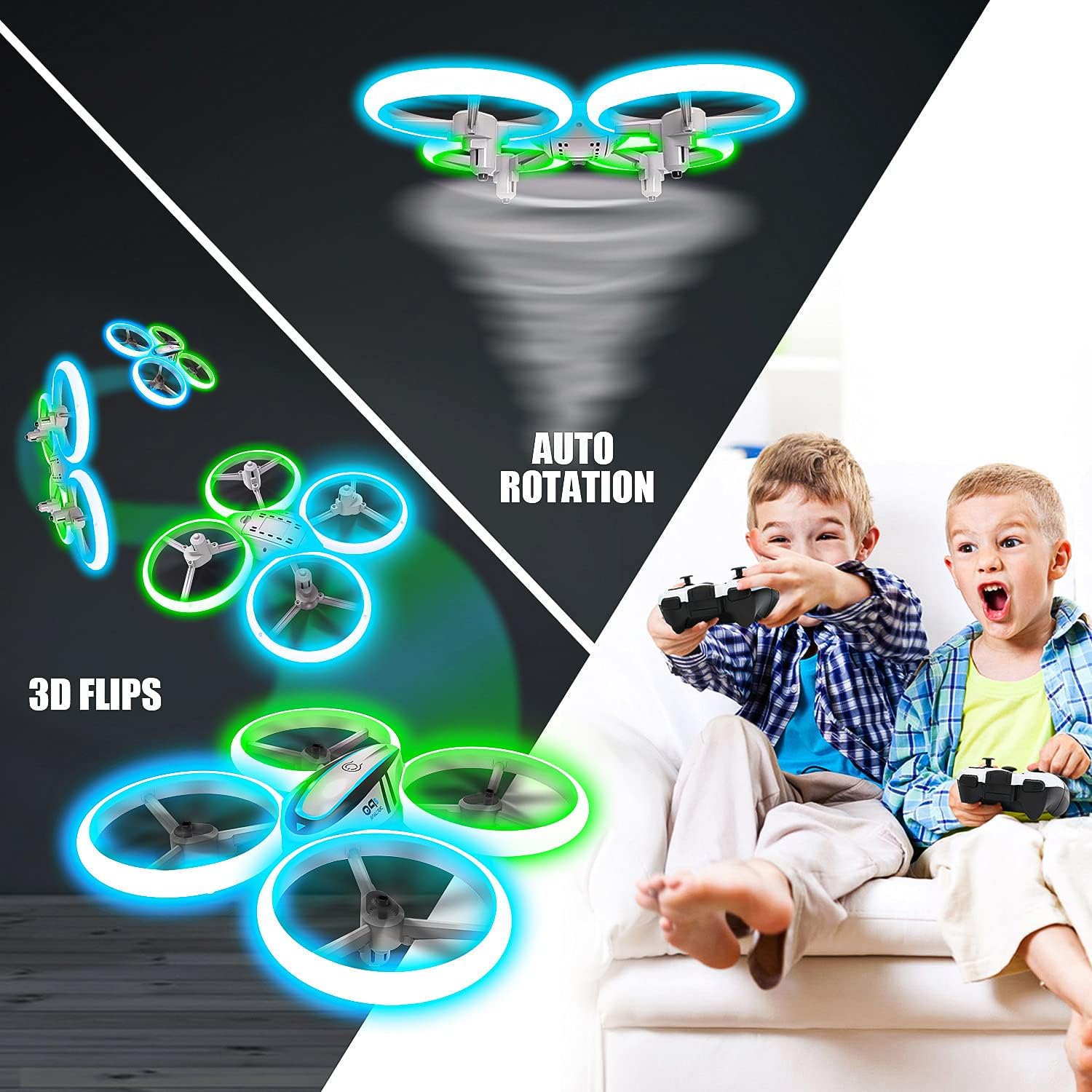 Detalle 2 de AVIALOGIC Q9s Drohne mit 2 Akkus für Kinder