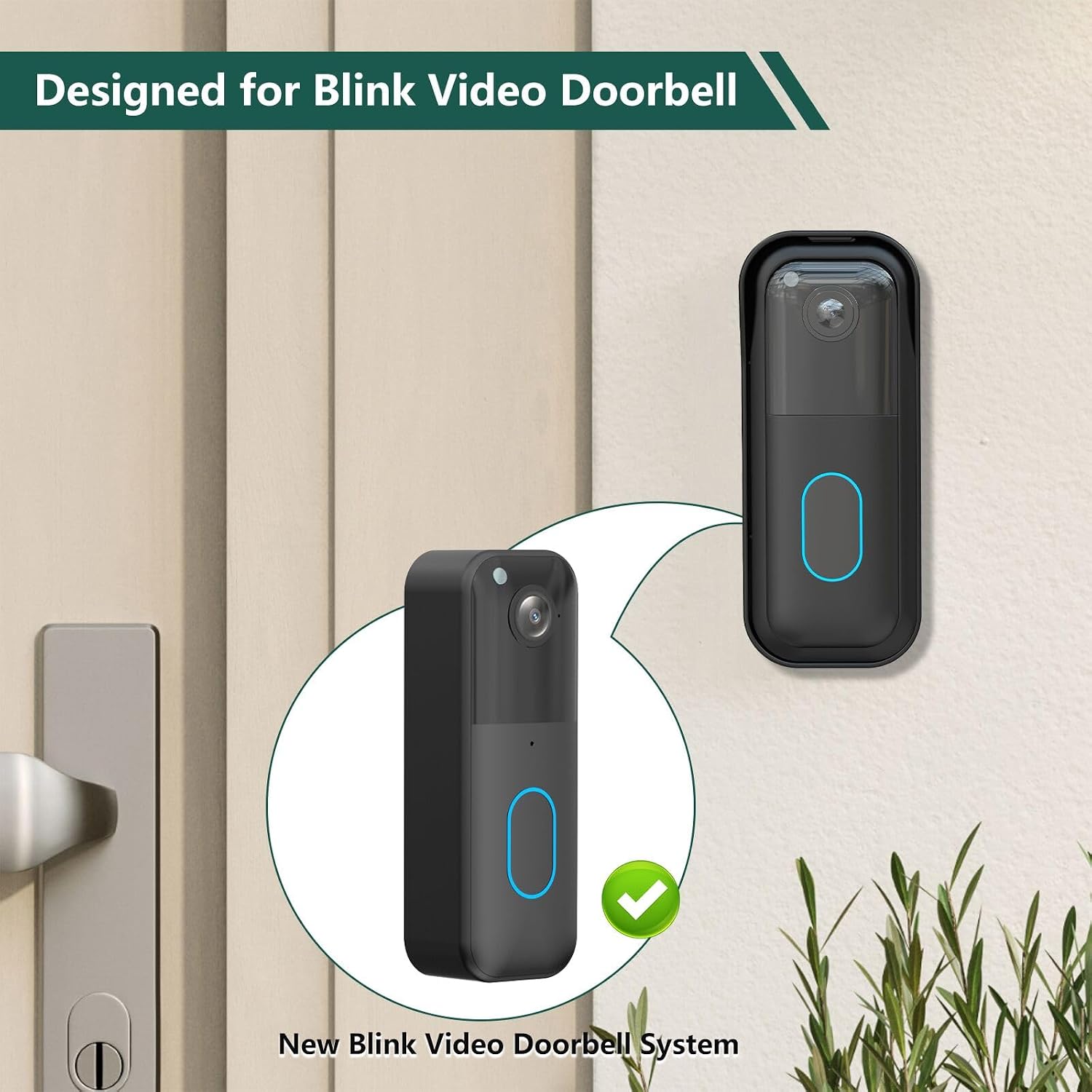 Detalle de Blink Doorbell Mount: Adhesive Door Mount for Blink Video Doorbell 2nd Gen (Black)