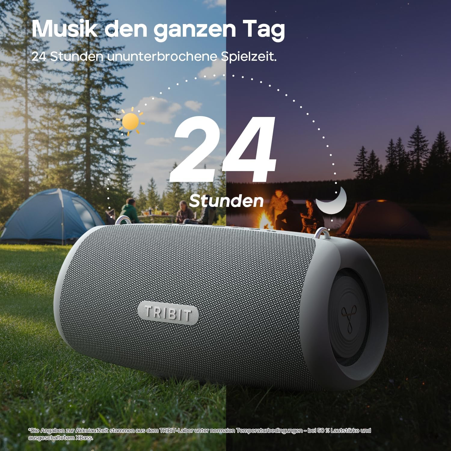 Detalle de Tribit StormBox Lava: Groß, robust und lautstark – 80 W Outdoor-Bluetooth-Lautsprecher mit IP67, 24 h Akku und EQ
