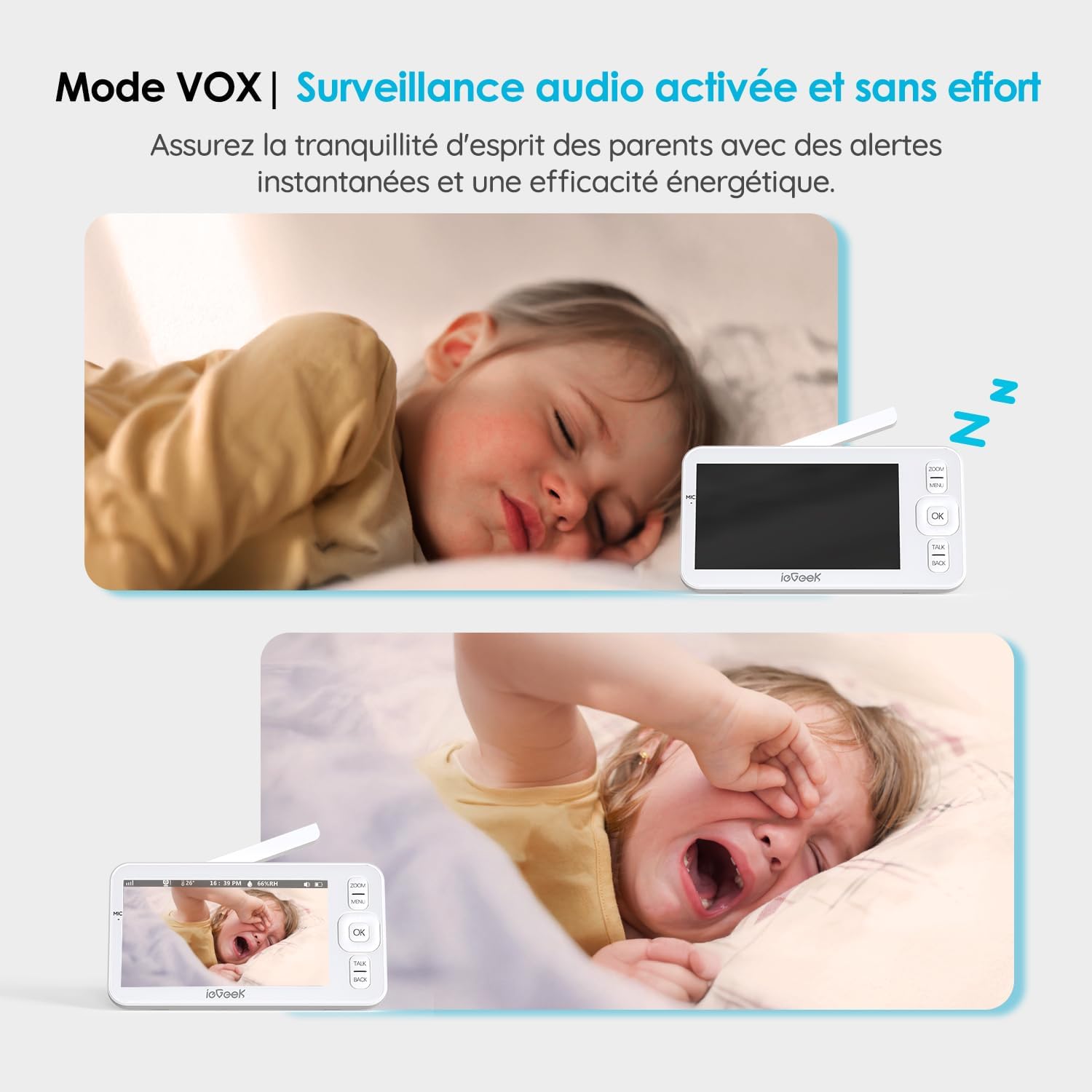 Thumbnail 5 de ieGeek Baby Monitor 1080P with 2 Cameras 👶