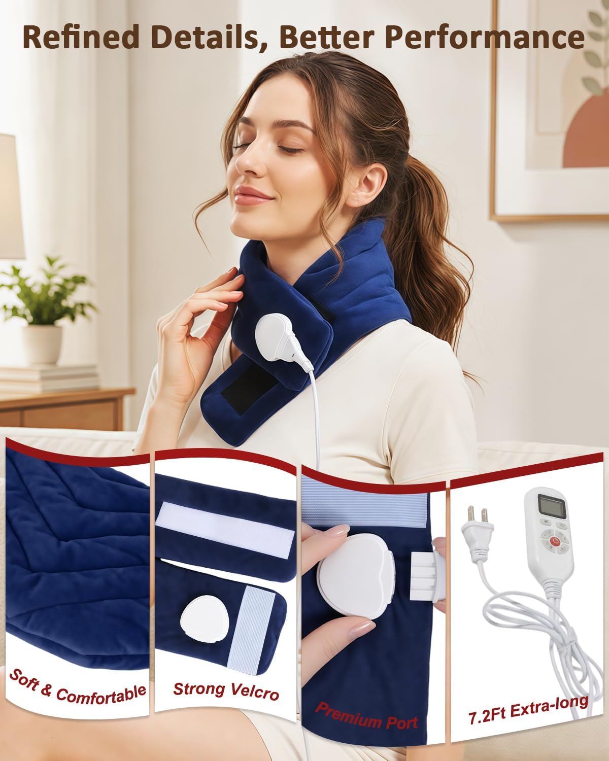 Thumbnail 6 de Kedite Electric Neck Heating Pad, 86–158°F Adjustable Heat, 10–90-Minute Timer