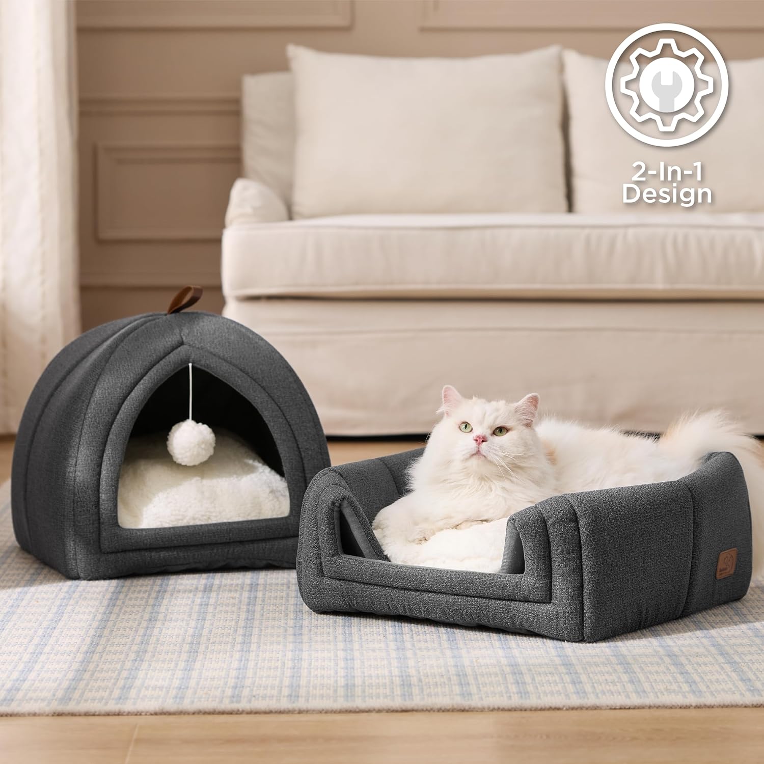 Detalle de Bedsure Cat Cave Bed Igloo 40x40x40cm 🐾