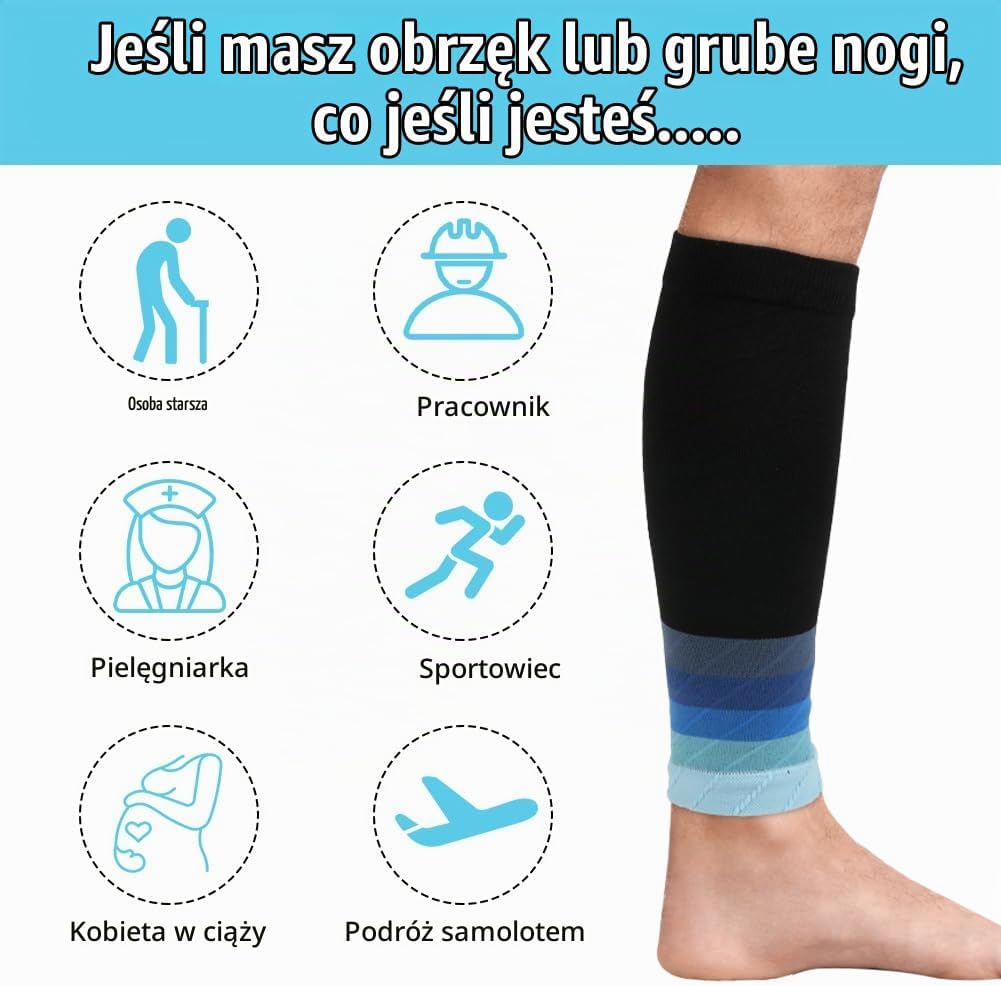 Detalle 2 de ACWOO 3937743 opaski kompresyjne na łydki 15–21 mmHg do sportu