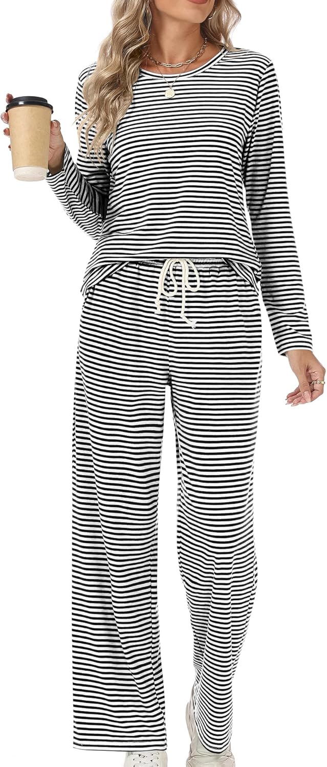 Thumbnail 6 de Rapbin Damen Schlafanzug Lang – zweiteiliges Pyjama-Set mit Taschen und Kordelzug