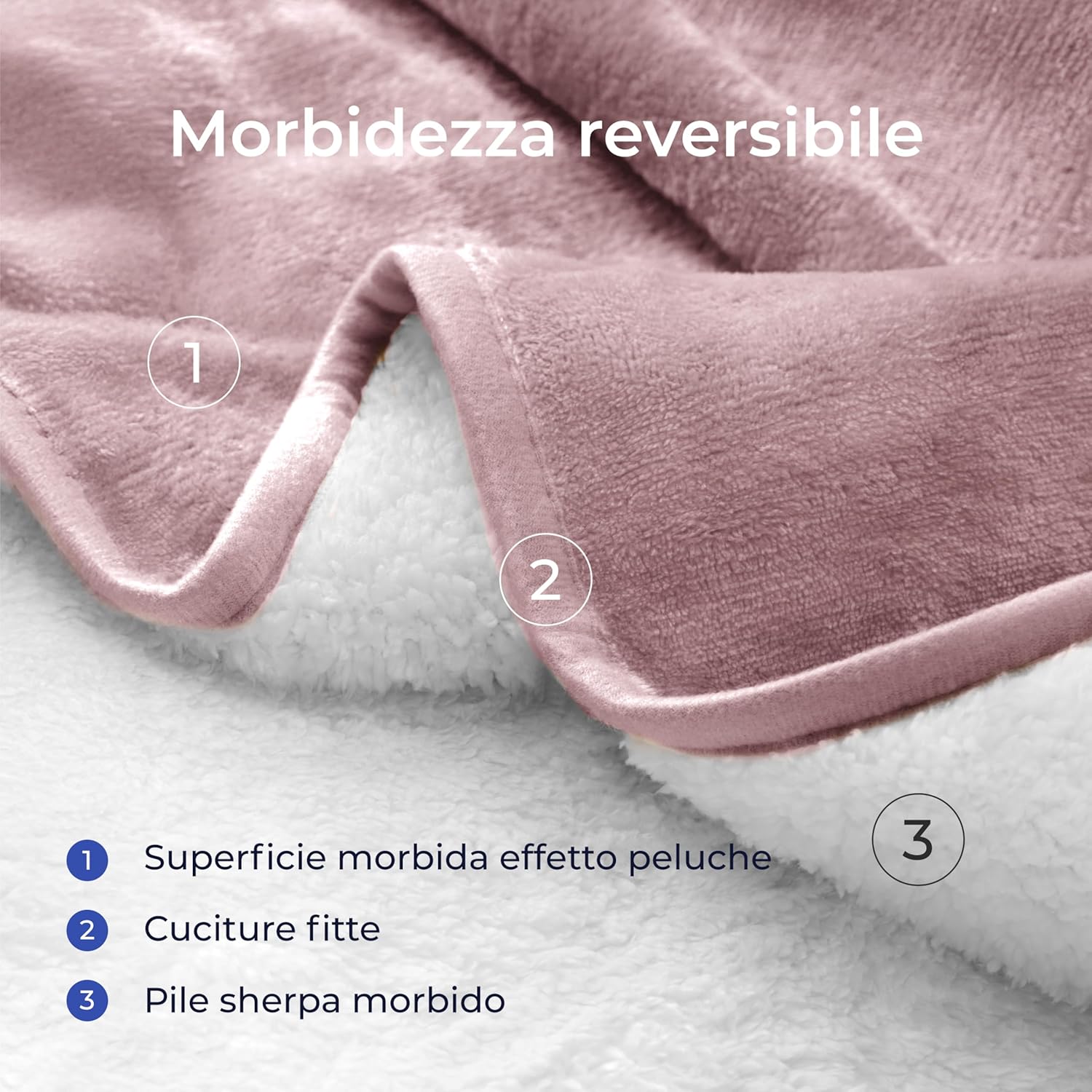 Detalle de Dreamzie Coperta Impermeabile per Cani 127x152 cm: coperta reversibile lavabile in pile sherpa per letto o divano, rosa chiaro