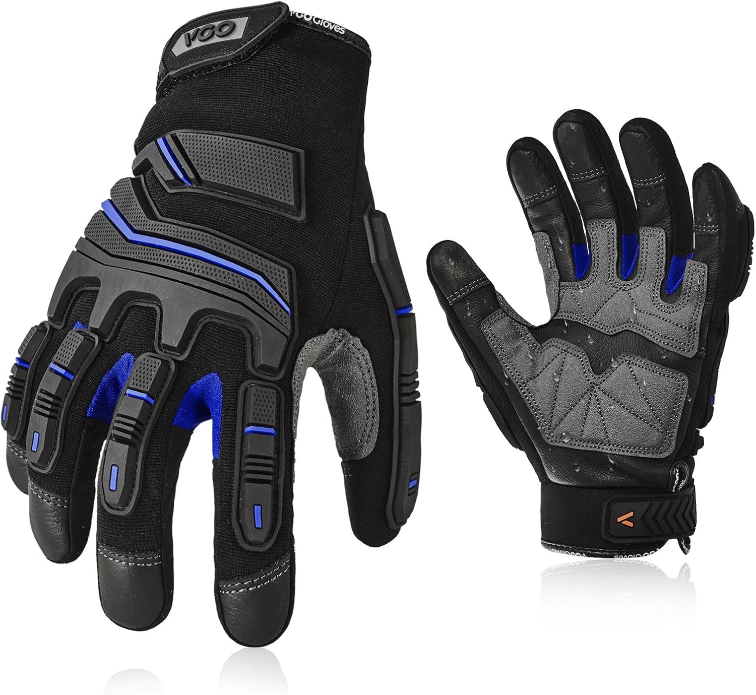 Detalle de Vgo... Work Gloves Men: Touchscreen, Anti-Impact Heavy-Duty Safety Gloves