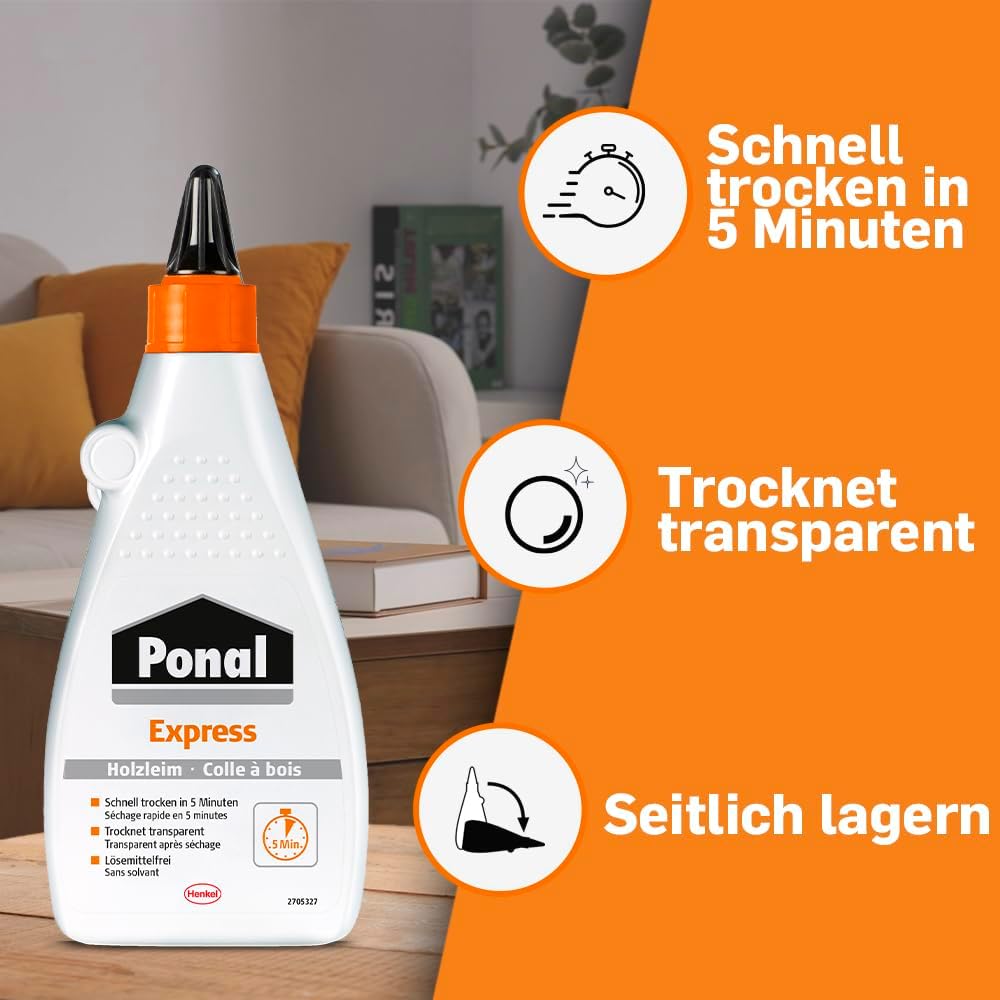 Thumbnail 2 de Ponal Express Holzleim – transparenter, schnell trocknender Holzkleber (550 g)