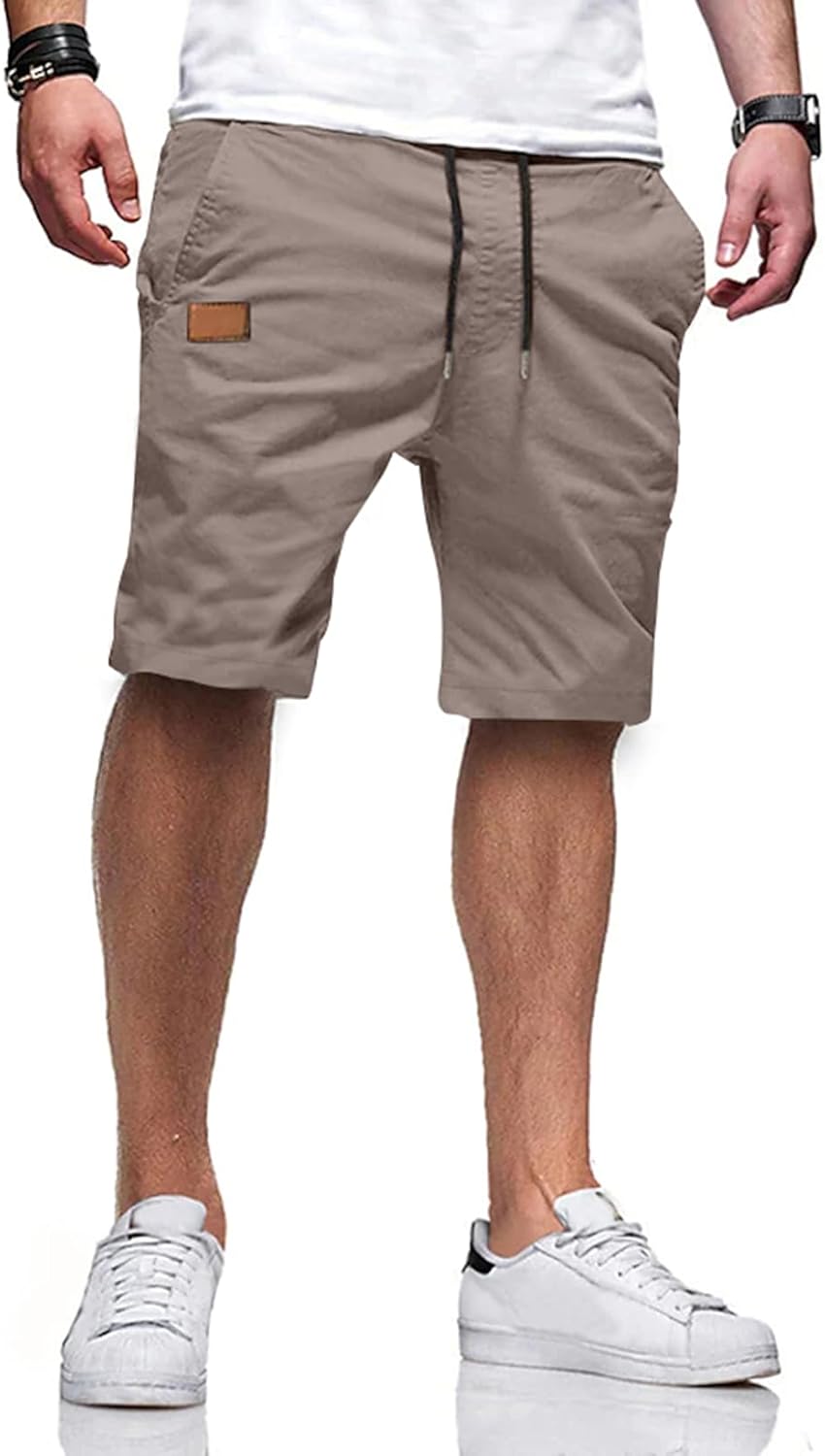Thumbnail 2 de JMIERR Mens Casual Shorts - Cotton Drawstring Twill, Breathable Stretch for Golf & Everyday Wear