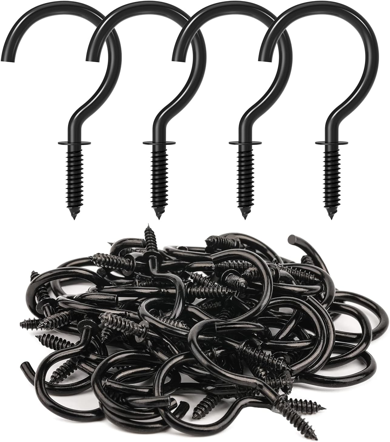 Detalle de RELBRO HR1-1/4BSH01 Black Carbon Steel Screw Hooks, 50 Count