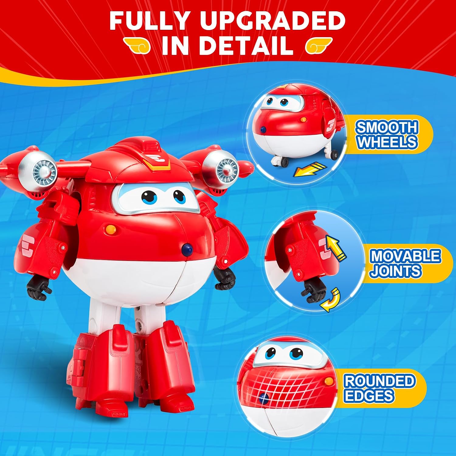 Thumbnail 5 de Super Wings Jett Supercaricato Transforming: Robot in 10 Passaggi (12,5 cm) per Bambini 3+ – Senza Batterie