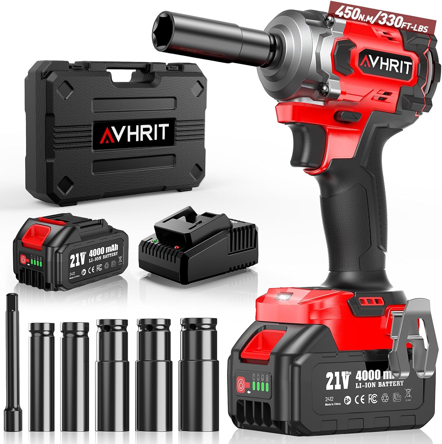 Detalle de Avhrit Cordless Impact Wrench 3/8 Inch 450 N.m