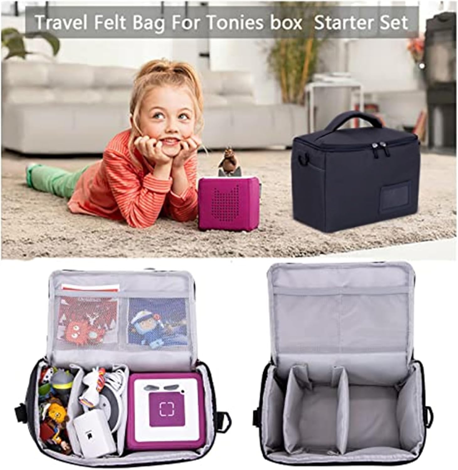 Detalle de Carrying Case for Toniebox Set: Practical Travel Organisation for Toniebox Accessories