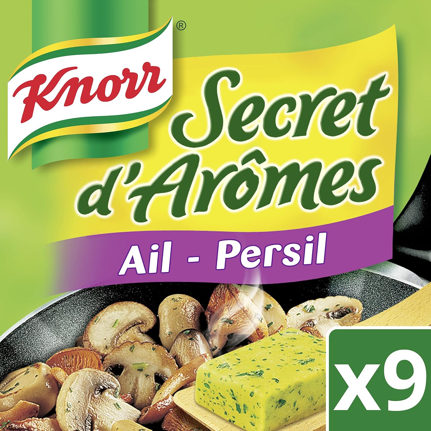 Detalle de Knorr Assaisonnement Secret d'Arômes Ail Persil – Lot de 6 cubes (90 g chacun)