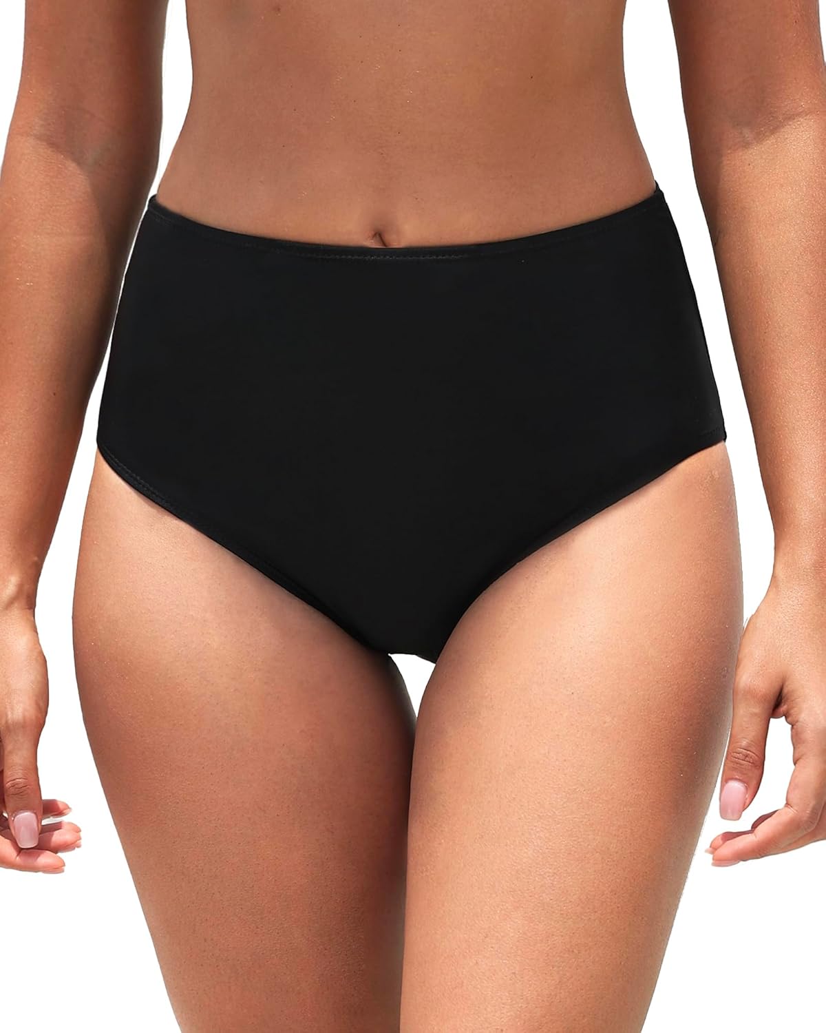 Detalle de Dipinon Women's High Waisted Bikini Bottom with Full Coverage and Tummy Control