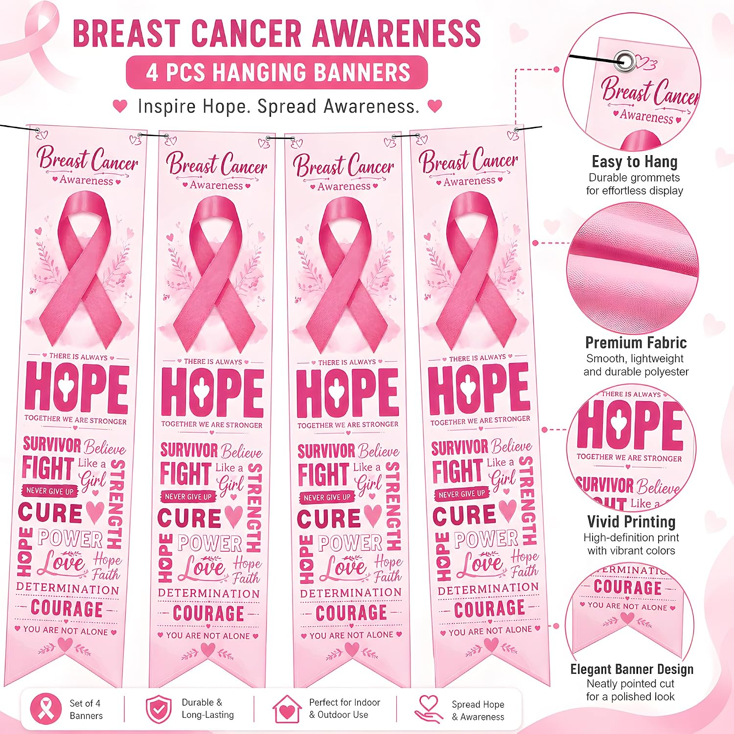 Detalle de Pink Ribbon Breast Cancer Awareness Banner