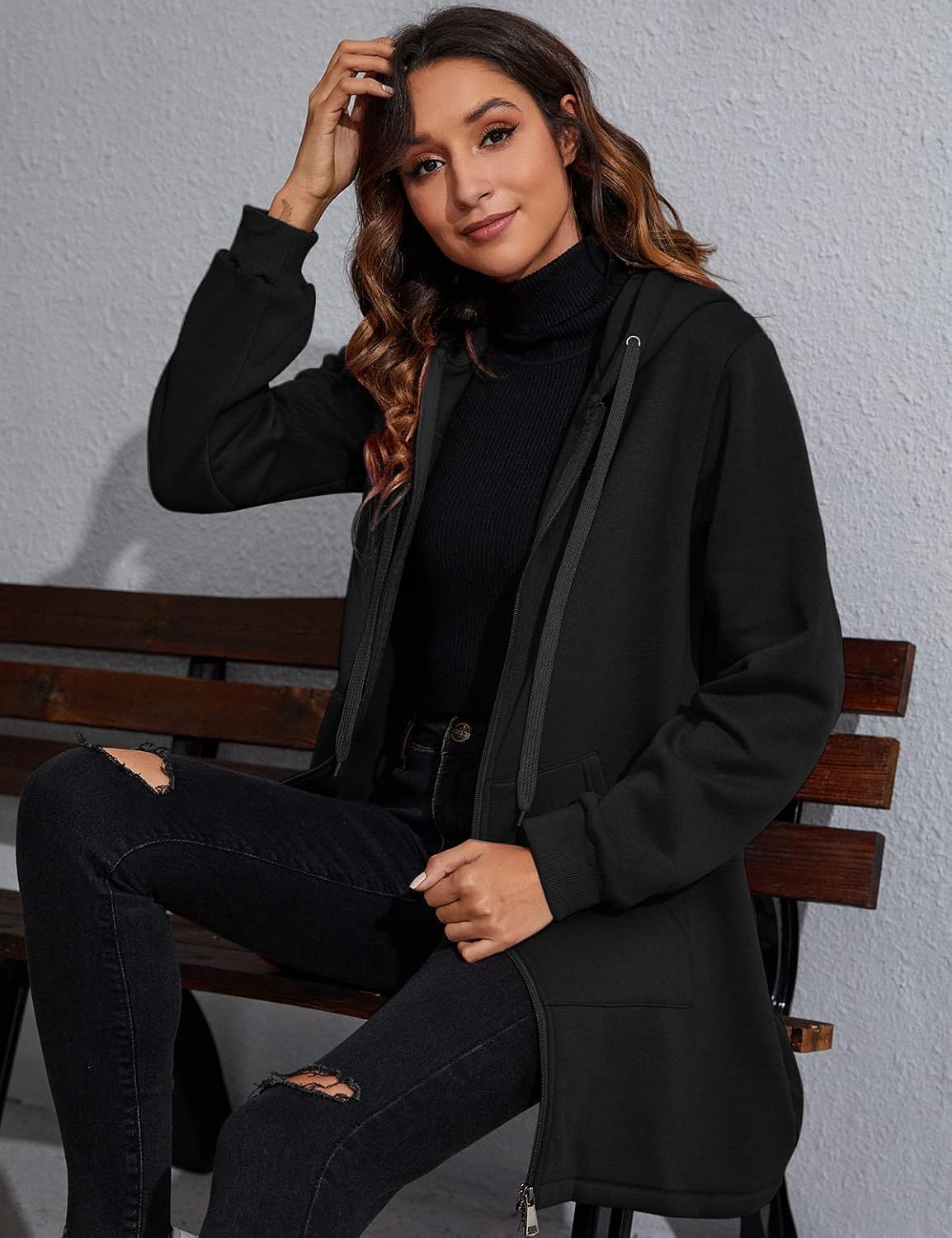 Detalle de Tuopuda Felpa con Cappuccio Donna 1️⃣