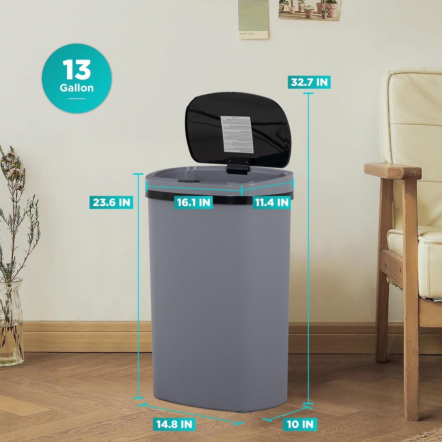 Thumbnail 6 de BestMassage Automatic Trash Can 13 Gallon