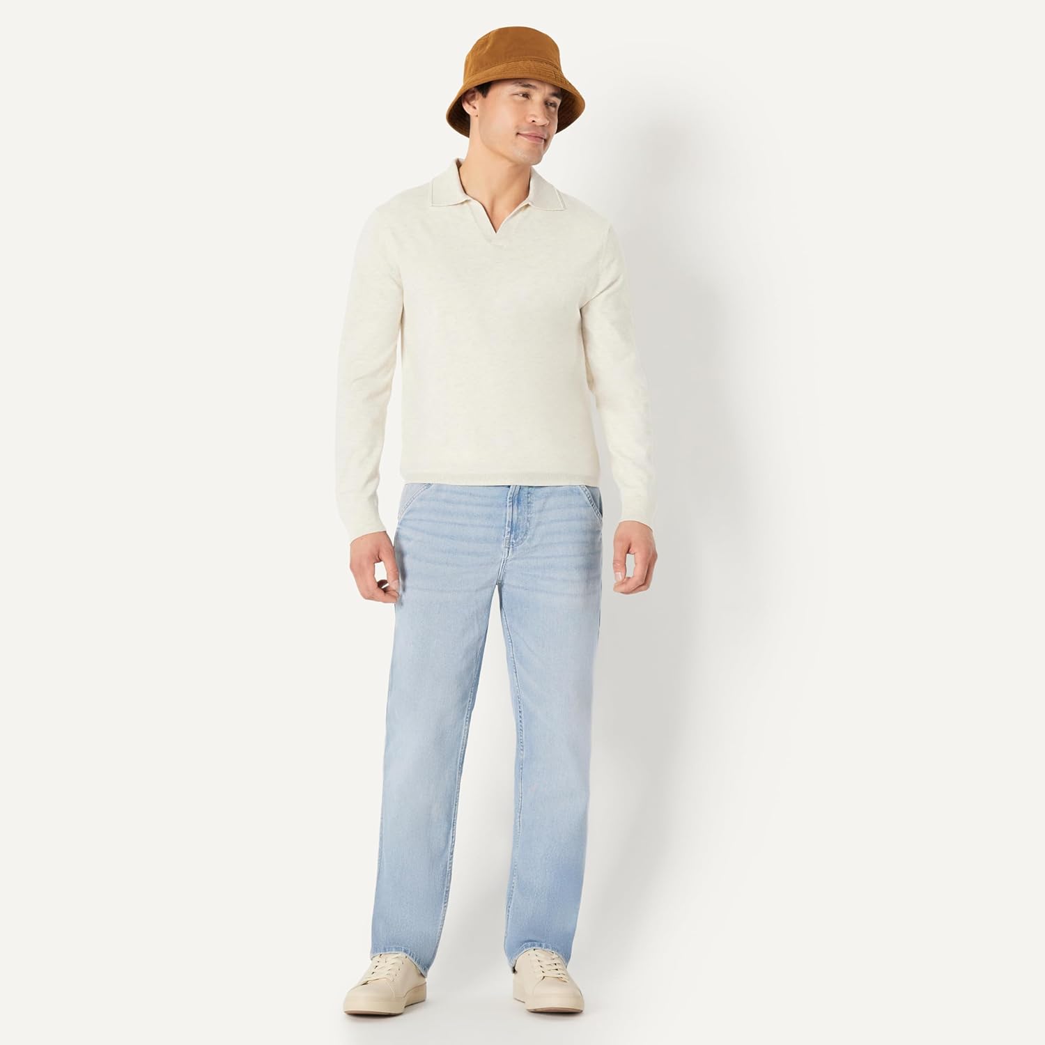 Detalle de Amazon Essentials AE Washed Cotton Bucket Hat for Men (Cotton Canvas, Breathable Eyelets)